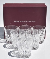 Boxed Set of 6 Stuart Crystal Whisky Tumblers / Old Fashioned – York – Redhouse
