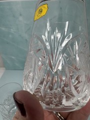 Vintage Bavarian 24% Lead Crystal Tapered Whiskey Tumbler Hand Cut