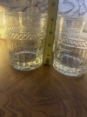 (4) Imperial Crystal Glass Ohio Exeter Old Fashioned Vtg Clear Cut Bar Set