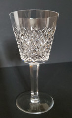 Waterford Crystal Alana Claret Wine Glass Cut Cross Hatch Multisided Stem