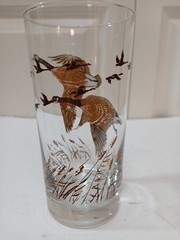 New Vtg Set Of 4 Libbey Canadian Geese In Flight High Ball Glass 12 Oz