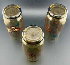 1970’s Anchor Hocking Butterfly Tumblers Smokey Gray(3)
