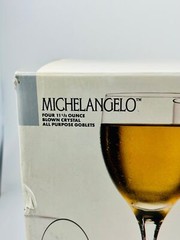 Luigi Bormioli Michelangelo Italy Crystal All-Purpose Goblets Glasses Set of 4