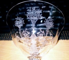 MORGANTOWN Champagne Tall Sherbet Mayfair Glass Optic Panel Stem 7668