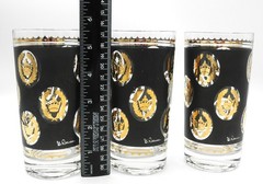 G Reeves Libbey Black Crown High Ball Tumblers Set of 3 FLAWS SEE PHOTOS
