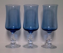 Fostoria DISTINCTION (LIGHT BLUE) Water Goblets SOLD IN SET OF THREE More Here