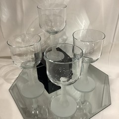 Vintage Cristal D’Arques Frosted Spiked Stem 6.5” Wine Glass CRA37 – Set of 4
