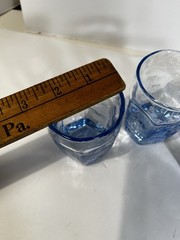 VTG Libbey Glassware CHIVALRY Blue Juice Tumblers – Set of 3 Textured Paneled