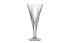 Bohemia Crystal Wine Glasses Deep Cut Thick Heavy Trumpet Stemware Set of 3