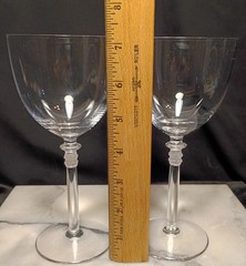 2 HOYA ENTASIS CLEAR Optic-Grade Fine Crystal Red Wine Glasses Pair Set RARE HTF
