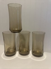 Libbey Glass Tawny Bolero Tumbler Set Of 4 Cooler Glasses 12 Oz Vintage 5.25”