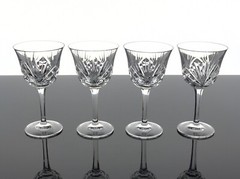 GORHAM CRYSTAL CHERRYWOOD NACHTMANN NIERSTEIN WATER GOBLETS GLASSES – SET OF 4