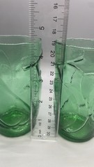 Pair Vintage Emerald Green Fruit Tumblers Empoli Italian mold blown glass Italy