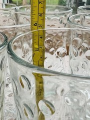 Set Of 10 Clear VTG Libbey AWA Polka Dot Pattern Optic 5 7/8″ Glass Tumblers