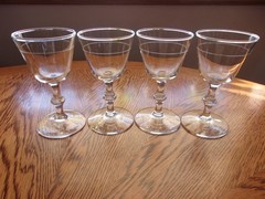 Liquor Cocktail Georgian Wine Blown Crystal Knob Stem 4 Oz – Set of 4