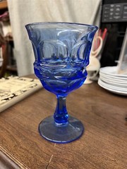Fostoria Argus Blue Water Goblet 6-1/2″ NICE!!