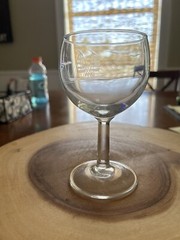 Set of 2 5 in Stemware W/ Etched Ships; Labeled France