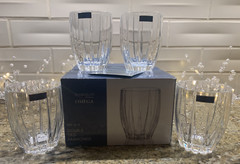 FOUR (4) MARQUIS by Waterford OMEGA Double Old Fashioned 4 3/8″ Glasses NEW BOX