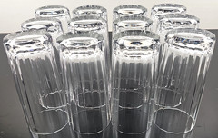 12 Dansk Oval Facette HIghball Set Vintage Clear Paneled Tumbler Bar Finland Lot