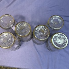 Rockwell Sterling Silver Overlay Glass Juice Tumblers 3.75″ MCM Floral Set 6