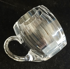 Set of 2 Vintage Clear Crystal Punch Cups Paneled Cut