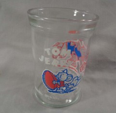 Vintage Anchor Hocking Tom and Jerry Jelly Glass Tumbler Sports Series 8 oz.