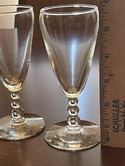 2 Libbey Whiskey Sour Knob Hill Glasses Clear Ball Bubble Stem 5.5”