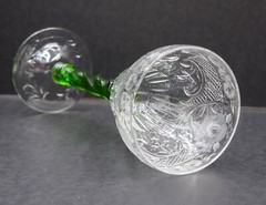 Webb Tall Finely Engraved Cut Glass Wine Stem, 10 Inches