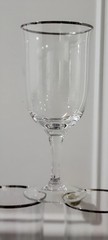 Vintage 6″ wine glasses with silver trim set of 12