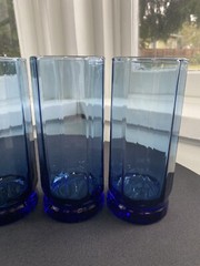 Vintage Dark Cobalt Blue Anchor Hocking Essex Iced Tea Tumblers 16 oz Set of 5