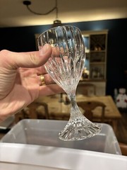 Vtg Set 4 Mikasa Park Lane 6 3/8″ Wine Water Full Lead Crystal Glasses W Germany