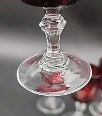 Cristal D’Arques Durand Red Gothic Cordial Glasses 3.25″ France Set of 5