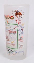 RARE ©2004 Catstudio Colorado State 15 oz. Tall Frosted Drinking Glass Broncos