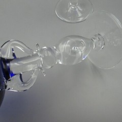 Milan Mottl Bohemian Czech Cobalt Blue Optic Bowl Wines – Set of Two