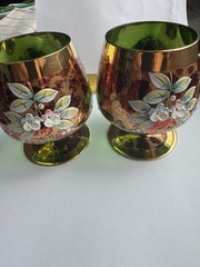 Bohemian Czech Brandy Snifters