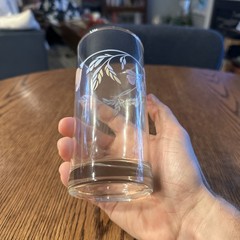Clear Tumblers Pastel Floral Vine Pattern Drinking Glasses Vintage Set Of 4
