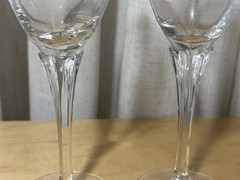 Vintage Gorham Andante Gold Trim White Wine Glasses 7 1/2″ Pair
