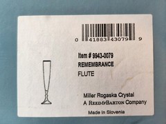 Miller Rogaska Crystal Gold Decorated Remembrance Flute (Set Of 2)