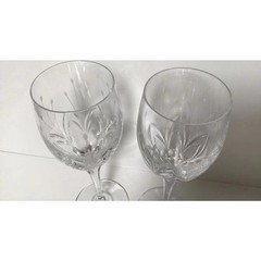 Vintage Clear Water Goblet Petit Points by MIKASA Set of 2 Drinking Glass