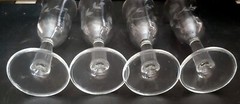 Set of 4 Vintage Flower Etched Vodka and Liquor Cordials Glasses 0.8 oz