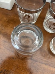Set Of 5 Short Cocktail Glasses 3.25” Tall Monogram “B” Dorothy Thorpe Glasses
