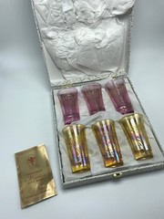 i Preziosi L’Arte del decoro Set of 6 Shot Glasses in Box Lavendar/Yellow Italy
