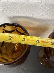 Pair Vintage Imperial Glass Provincial Water Goblets Dark Amber