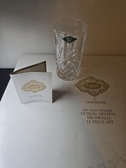 Shannon By Godinger 24% Lead Crystal Dublin Highball Glass 5.5″ H 10oz Slovakia