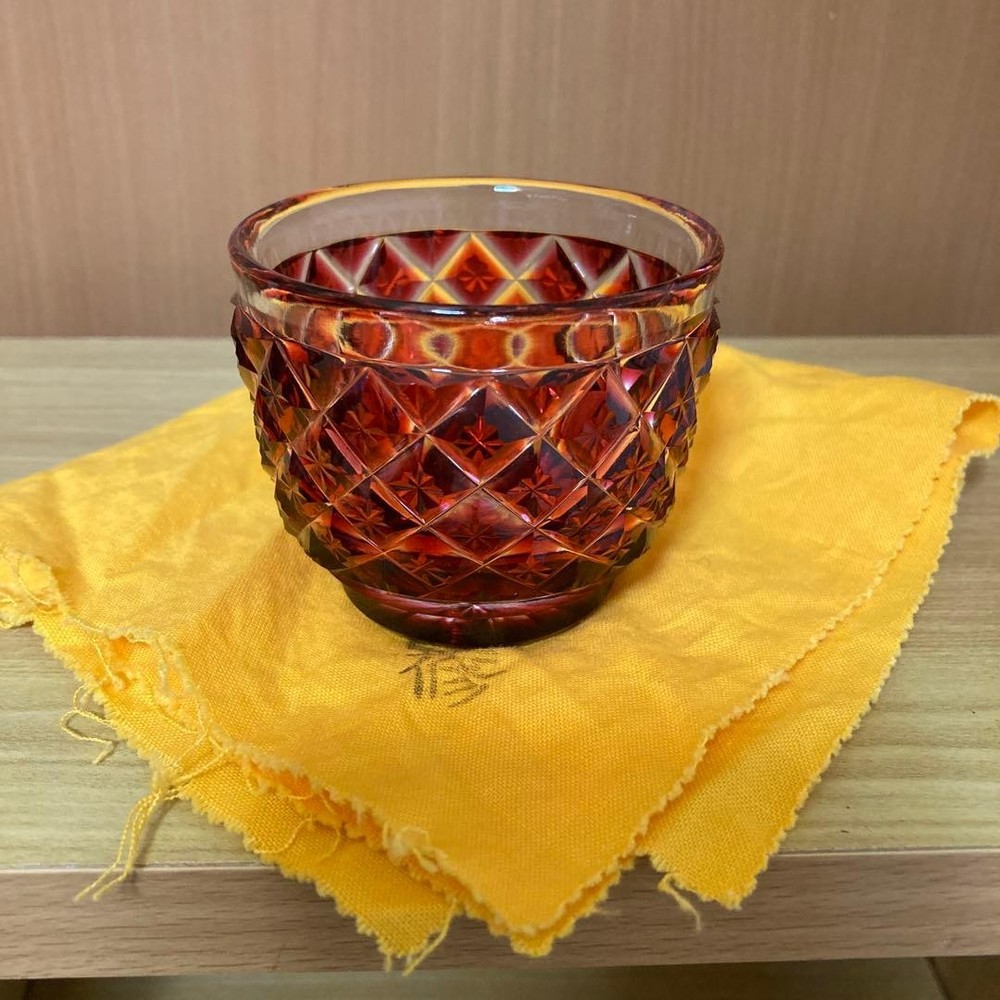 Restored Shimadzu Satsuma Kiriko Choko With Wood Box Used Japan