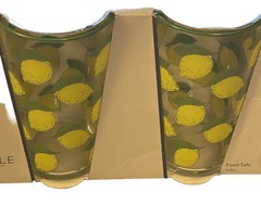 Rakle. Set of 4 Lemon Tumblers Highball Glasses. NEW. Turkey.