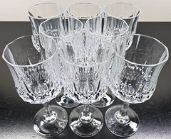 8 Cristal D’Arques Longchamp Water Goblets Set Elegant Crystal Etch Stemware Lot