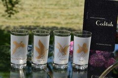 4 Vintage Pheasant Wildlife Highball Glasses, 1960’s, Whiskey, Bourbon Glasses