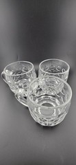 Vintage Manganese Glow Glass Mugs – UV Reactive Dimpled Pub Steins Set of 3