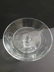 Val St Lambert Crystal Glass Compote Signed